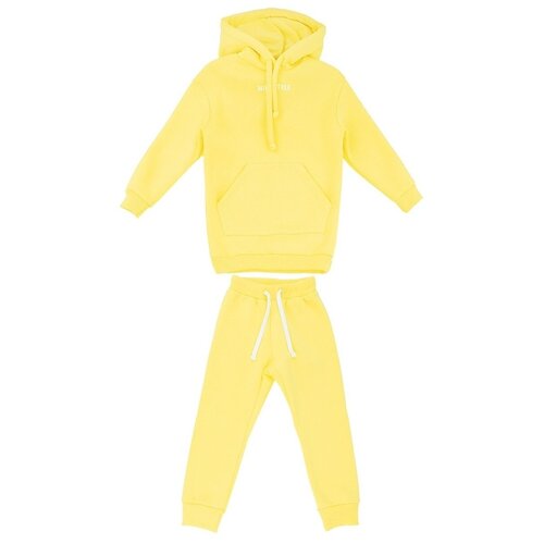 фото Комплект одежды nikastyle, худи и брюки, спортивный стиль, размер 110, желтый