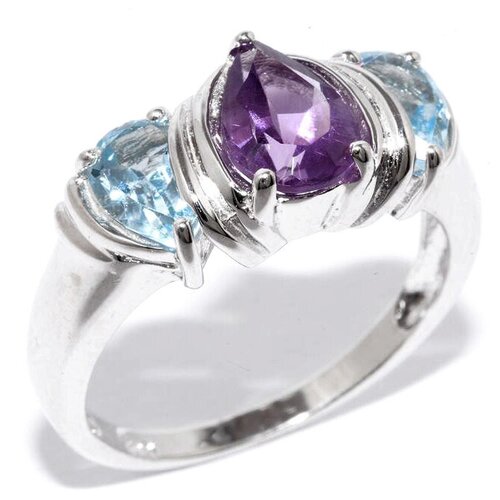 фото Silver wings кольцо с топазами и аметистами из серебра 21gr0268amsb-90-75, размер 16.5