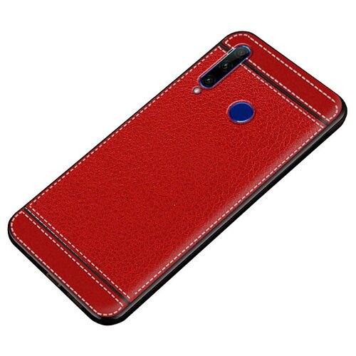 фото Чехол-накладка mypads на iphone 7 из качественного износостойкого силикона с декоративным дизайном под кожу с тиснением красный