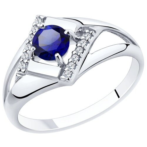 фото Diamant кольцо из серебра с корундом и фианитами 94-310-00350-1, размер 18.5