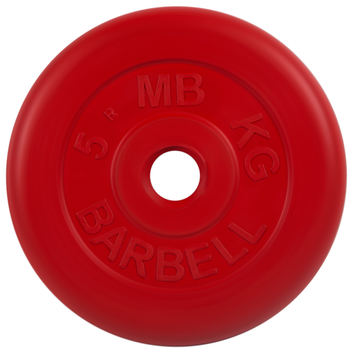 фото Диск обрезиненный mb barbell 26 мм. 5 кг. красный "стандарт"