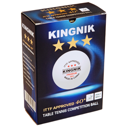 фото Мячи для настольного тенниса kingnik 3* 40+ premium (6шт.)
