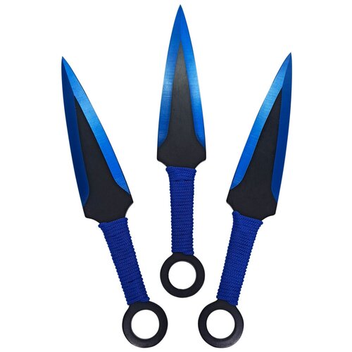 фото Нож кунай синий в обмотке 23 см (набор 3 штуки в чехле) kalina m