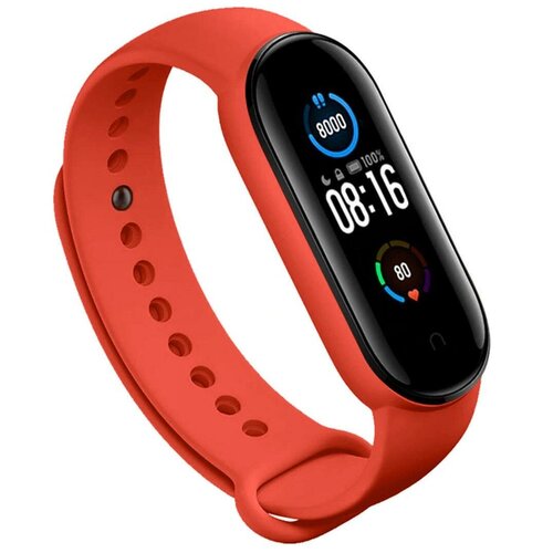 фото Mi band 5/6 wrist silicon strap basic original red <для xiaomi mi band 5/6, браслет или <для xiaomi