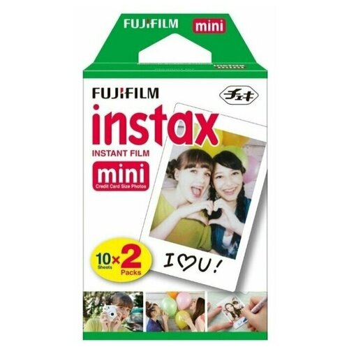 FUJIFILM Colorfilm Instax MINI Glossy кассета 2*10 листов для Mini фотоплёнка fujifilm colorfilm instax mini blue marble