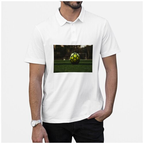 фото Рубашка- поло coolpodarok футбол футбольный мяч зелёный трава