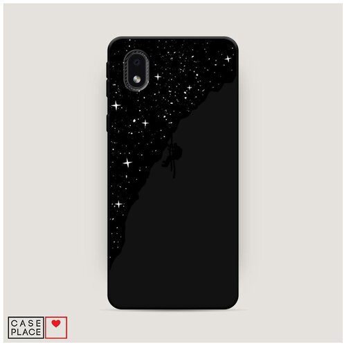 фото Чехол силиконовый матовый samsung galaxy a01 core скалолаз в космосе case place