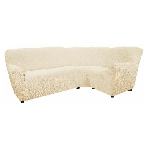 фото Чехол для мебели: чехол на классический угловой диван микрофибра ваниль еврочехол