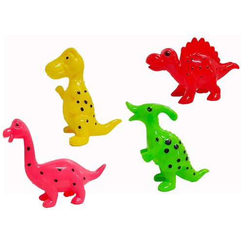 фото Набор детских игрушек динозаврики 4 штуки разного цвета panawealth