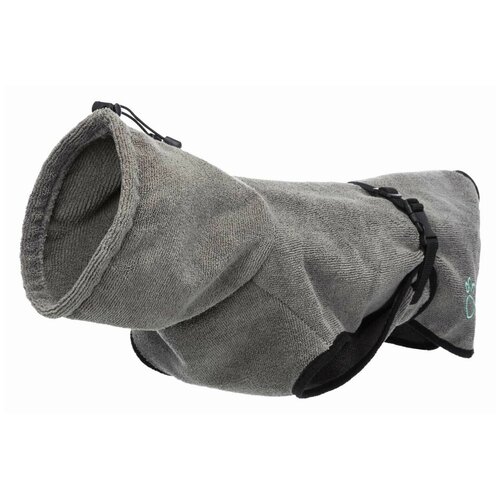 фото Халат махровый для собак, s: 40 см, серый, trixie (одежда для животных, 23572)