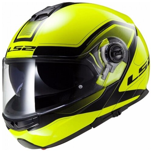 фото Снегоходный шлем модуляр с электростеклом ls2 ff325 strobe electric snow civik hi-vis yellow black