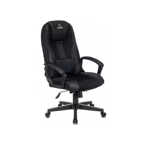 фото Компьютерное кресло бюрократ zombie 9 игровое, обивка: текстиль/искусственная кожа, цвет: черный/синий