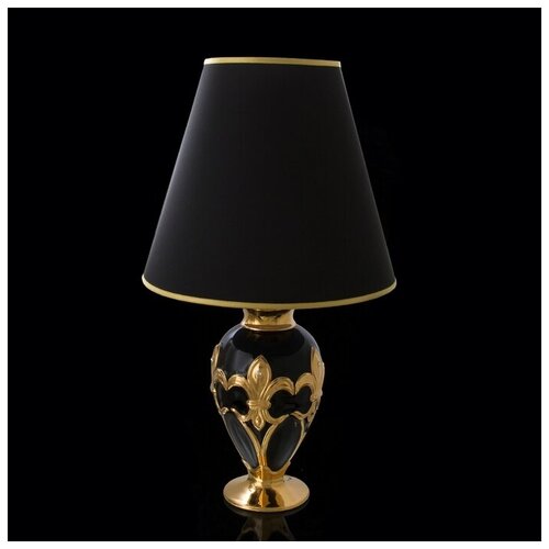 фото Ahura лампа "морава", черная с золотом, керамика, 17x17xh:35 см