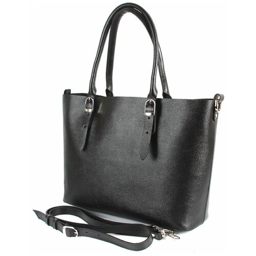 фото Сумка/сумка женская/натуральная кожа/meyninger/а-бс-256/черный/модель шоппер/сумка в сумке