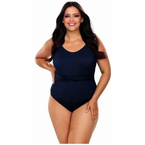 фото Совместный купальник plus size из ткани в рубчик, темно-синий, 80c/40 lorin