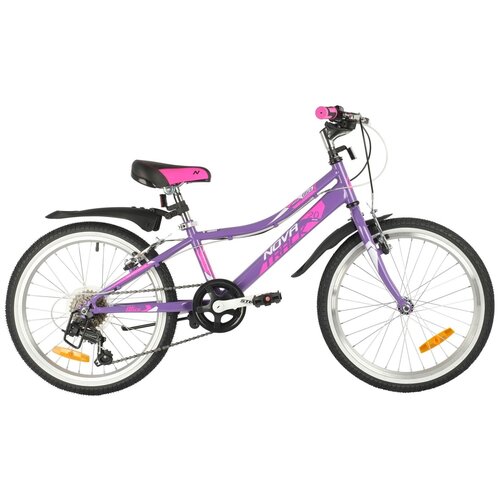 фото Велосипед детский novatrack 20"20sh6v.alice.vl21 alice фиолетовый, стальная рама, 6 скор., shimano