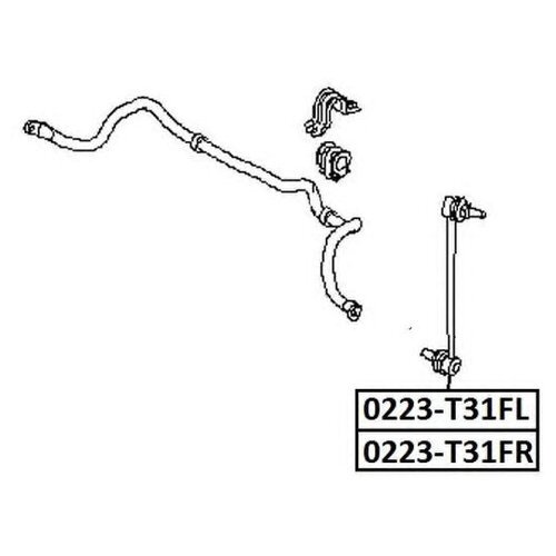 фото Тяга / стойка стабилизатора asva 0223-t31fl для nissan qashqai i, rogue, x-trail