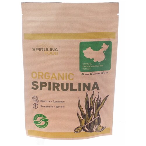 фото Спирулина spirulinafood spirulina maxima органик, порошок, бумажный пакет, 500 г