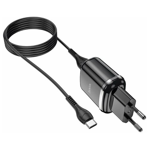 фото Сетевое зарядное устройство hoco n4 aspiring dual port charger set for type- c черный