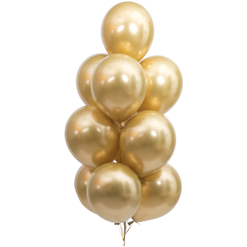 фото Воздушные шары золото хром 10 шт. 30 см. дон баллон