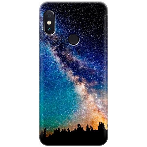 фото Силиконовый чехол на xiaomi redmi note 5 / note 5 pro / сяоми редми ноут 5 / ноут 5 про с принтом "лес и звезды" re:pa