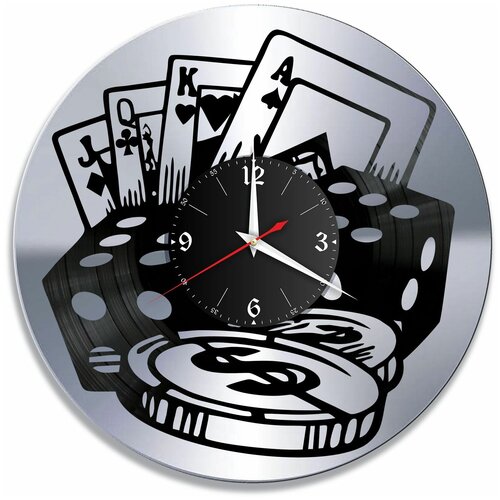 фото Настенные часы redlaser казино, серебро, из винила №1 vc-10593-2