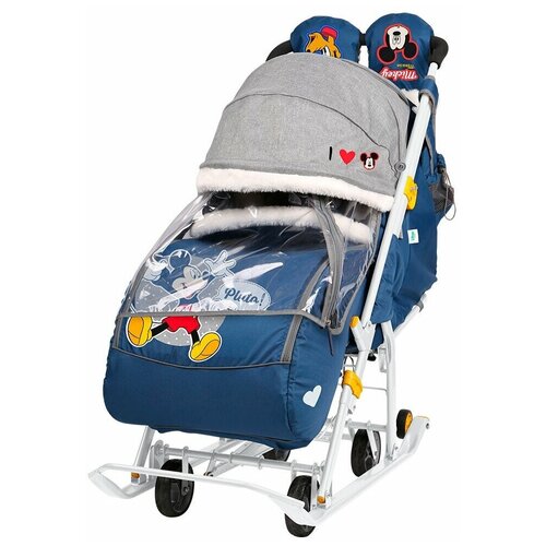 фото Санки-коляска nika disney baby 2, с микки маусом синий