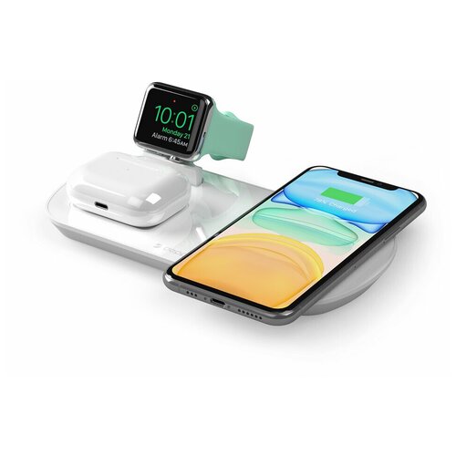 фото Зарядная док станция беспроводная apple watch / iphone / airpods 3-в-1, 17,5 вт deppa