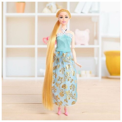 фото Кукла модель шарнирная «лида» в платье, золотой 5066300 китай