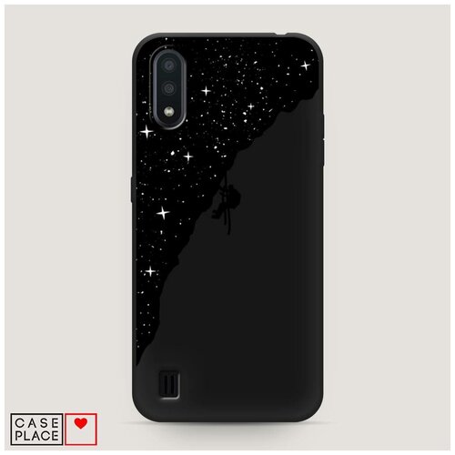 фото Чехол силиконовый матовый samsung galaxy a01 скалолаз в космосе case place