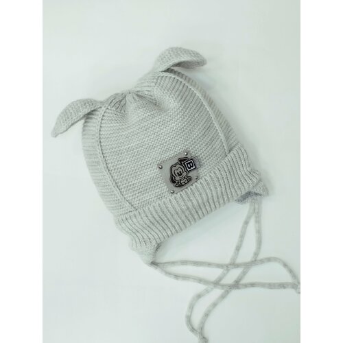 фото Шапка мой ангелок непослушный пёсик, размер 9-12 месяцев (45-47), серый
