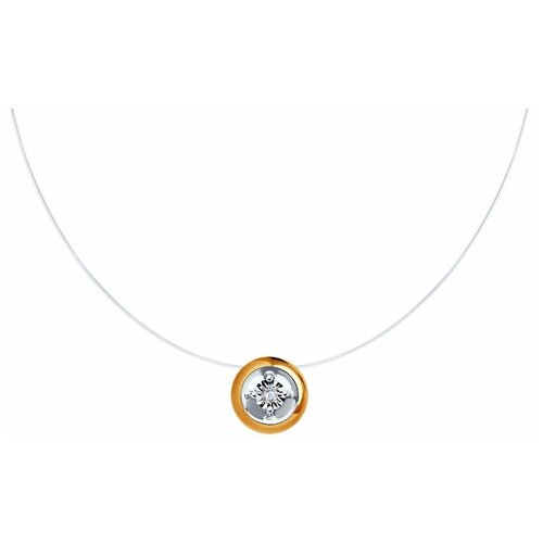 фото Колье diamant, комбинированное золото, 585 проба, бриллиант, длина 45 см.