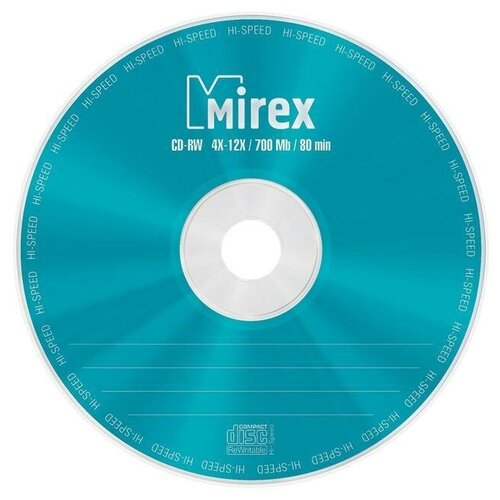 фото Оптический диск cd-rw mirex 700mb, 4-12x, cake box, 25шт. (ul121002a8m)