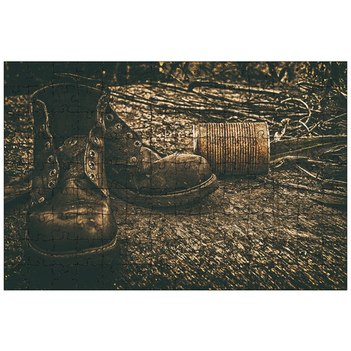 фото Магнитный пазл 27x18см."древний, туфли, обувь" на холодильник lotsprints