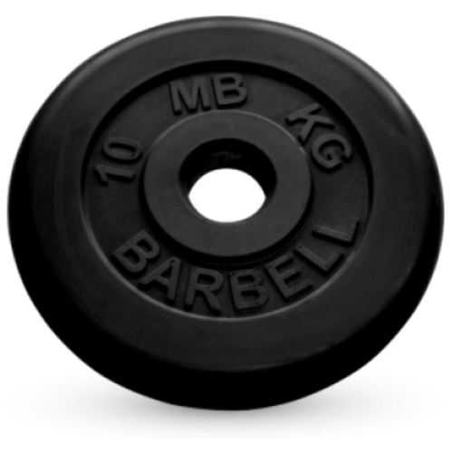 фото 10 кг диск (блин) mb barbell (черный) 50 мм. sportlim
