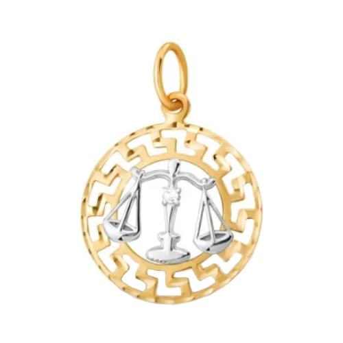 фото Знак зодиака весы из золота с фианитами the-jeweller