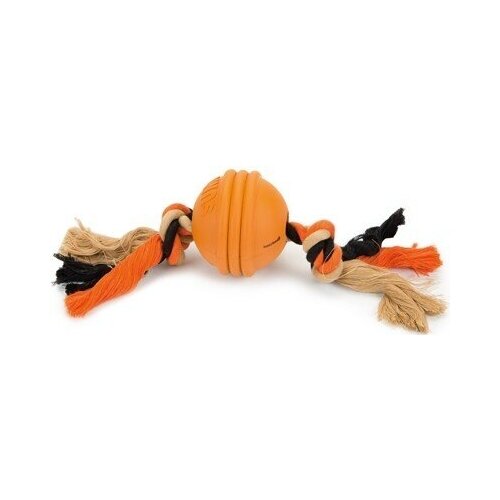 фото Игрушка для собак "sumo fit ball. мяч на канате", оранжевый, 31,8х7,9х7,9 см beeztees