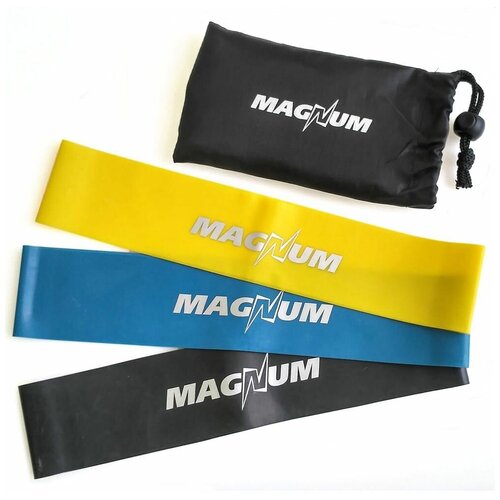 фото Комплект эспандеров magnum 3 штуки в сумке (50 х 5см х 0,4/0,8/1,2 мм)