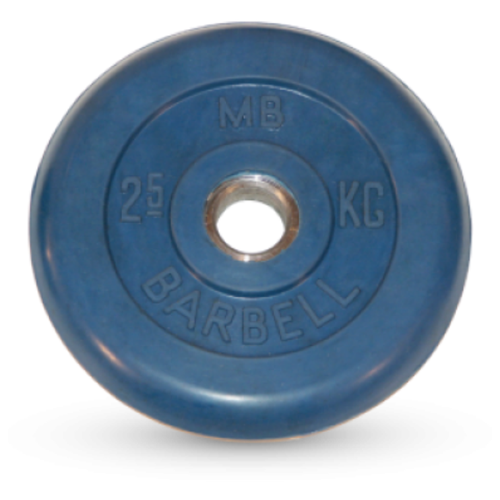 фото 2.5 кг диск (блин) mb barbell (синий) 26 мм. sportlim