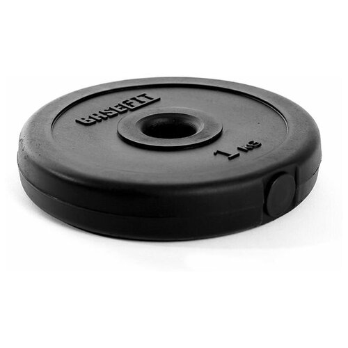 фото Диск пластиковый basefit bb-203 1kg d=26mm black ут-00019752