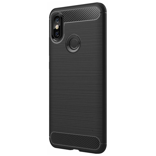 фото Brodef carbon силиконовый чехол для xiaomi redmi note 6 pro черный