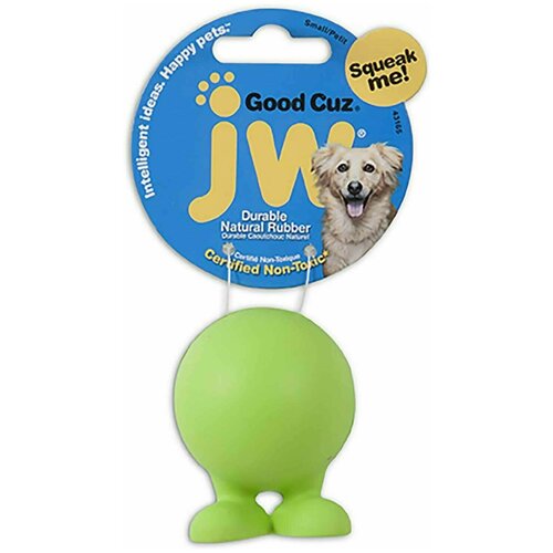 фото J.w. игрушка для собак - мяч на ножках, каучук, маленькая good cuz, small цвет:зеленый, фиолетовый jw