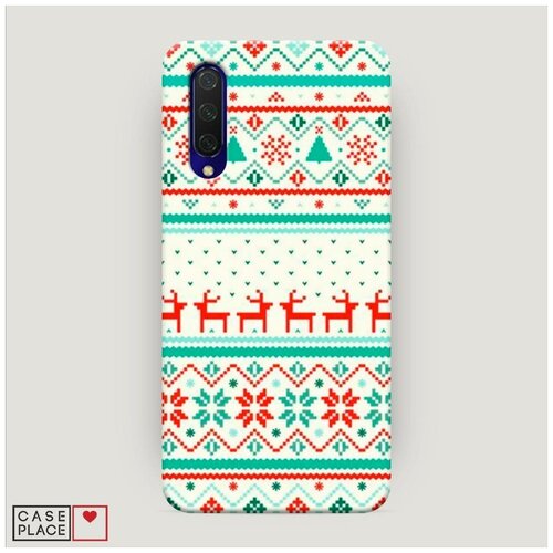 фото Чехол пластиковый xiaomi mi a3 lite кремовый свитер с оленями case place