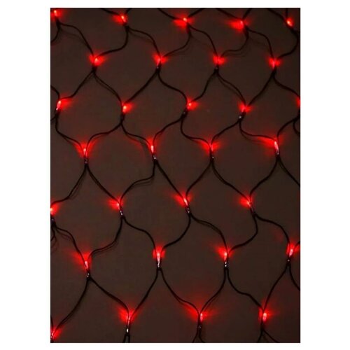 фото Светодиодная гирлянда занавес "сетка" 1,5x1,5м, 120 красных led ламп china dans international