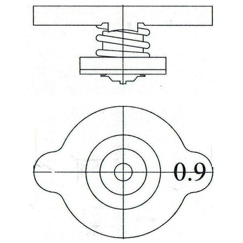 фото Крышка (пробка) радиатора для автомобилей toyota/honda/mazda/nissan 0.9 bar (большой клапан) luzar