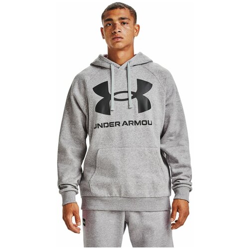 фото Толстовка under armour rival fleece big logo hoodie серый xs 1357093-011