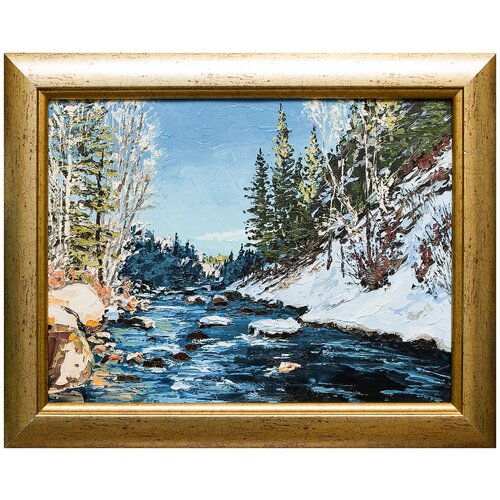 фото Картина маслом "горная река" лопушанский русская живопись