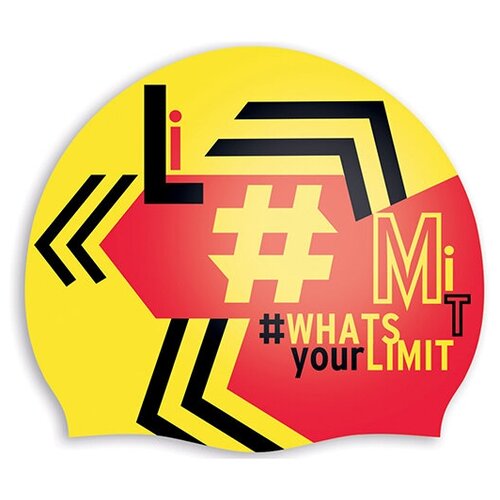 фото Шапочка для плавания head hashtag whats your limit, цвет - красный/желтый;материал - силикон 100%