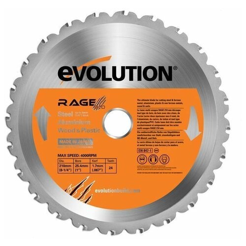 фото Диск пильный rageblade210multi 210х25,4х2х30. evolution