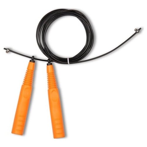 фото Скакалка высокооборотная кроссфит стальной шнур в оплетке pro supra 2,9 м 416 2,9 м черно- оранжевый pro-supra